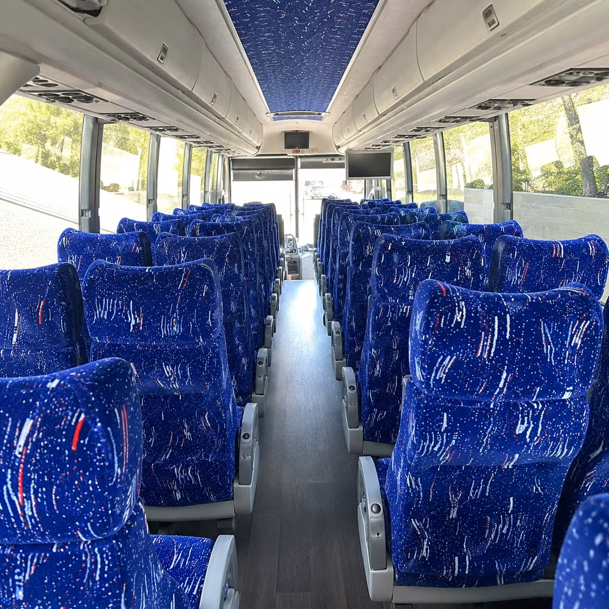 56 passenger charter bus inside