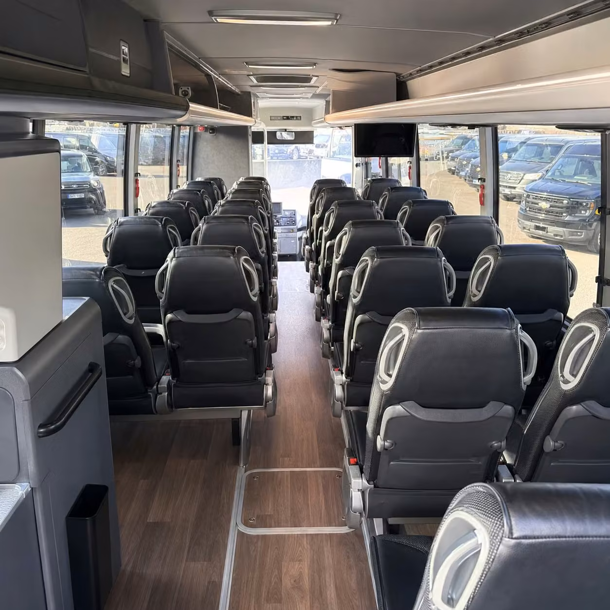 56 passenger charter bus interior